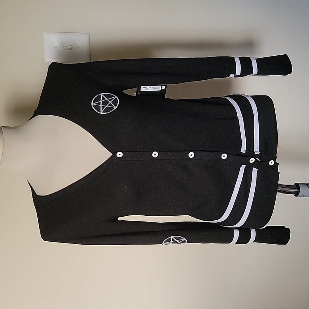 Spirit Halloween Witch Wiccan Pentacle Sweater Cardigan